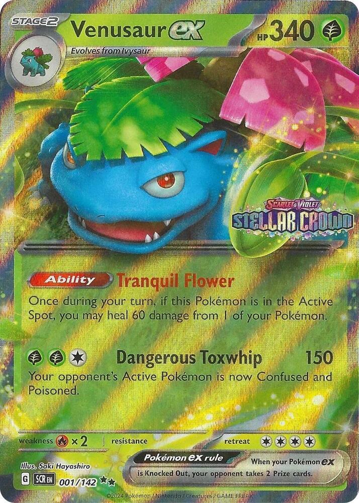 Stellar Crown Venusaur Ex [Stamped] Pokémon card